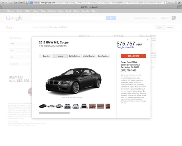 Google startet neue Online-Automobilbörse: Mit Google Cars startet die weltweit größte Suchmaschine in absolutes Neuland. (Bild 9)